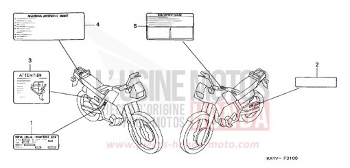 ETIQUETTE DE PRECAUTIONS NX125V de 1997